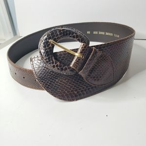 Vintage Statement Belt Snake Skin Curvy Wide Narrow Artsy Neutral Animal Y2K OS